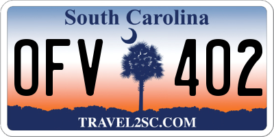 SC license plate OFV402