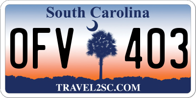 SC license plate OFV403