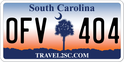 SC license plate OFV404