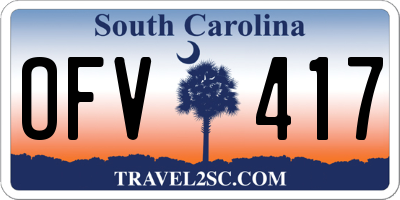 SC license plate OFV417