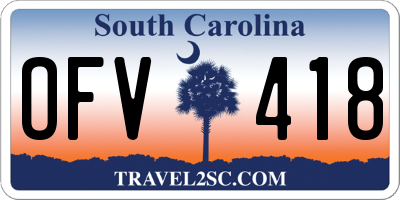 SC license plate OFV418