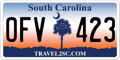SC license plate OFV423