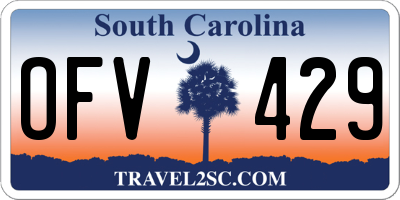 SC license plate OFV429