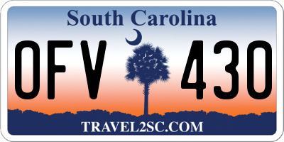 SC license plate OFV430