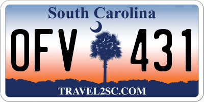 SC license plate OFV431