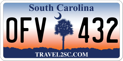 SC license plate OFV432
