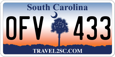 SC license plate OFV433