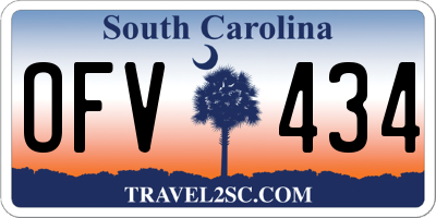 SC license plate OFV434
