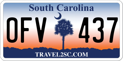 SC license plate OFV437
