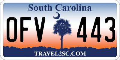 SC license plate OFV443