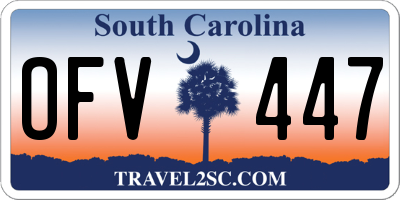 SC license plate OFV447