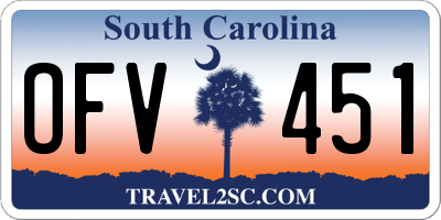SC license plate OFV451