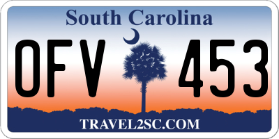 SC license plate OFV453
