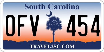 SC license plate OFV454