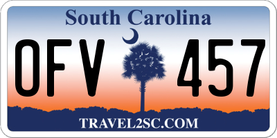 SC license plate OFV457