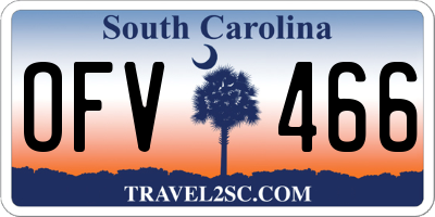 SC license plate OFV466