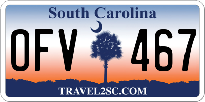 SC license plate OFV467