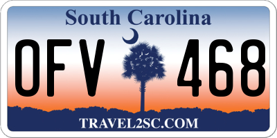 SC license plate OFV468