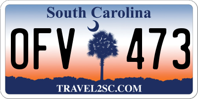 SC license plate OFV473