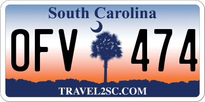 SC license plate OFV474
