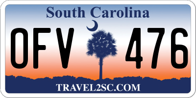 SC license plate OFV476
