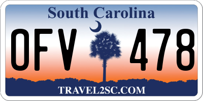 SC license plate OFV478