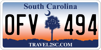 SC license plate OFV494
