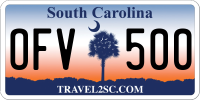 SC license plate OFV500