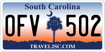 SC license plate OFV502