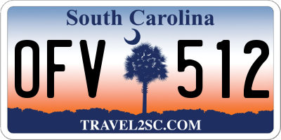 SC license plate OFV512