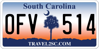 SC license plate OFV514