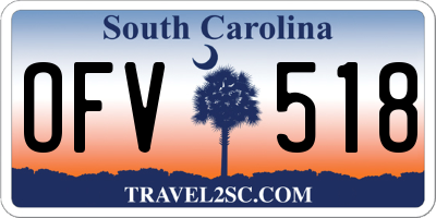 SC license plate OFV518