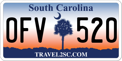 SC license plate OFV520