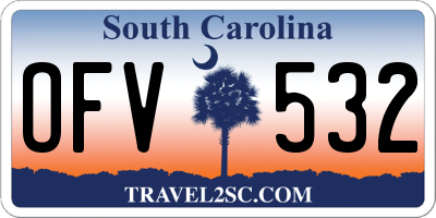 SC license plate OFV532