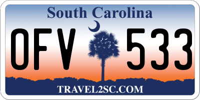 SC license plate OFV533