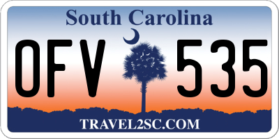 SC license plate OFV535