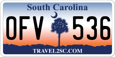 SC license plate OFV536