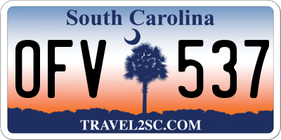 SC license plate OFV537