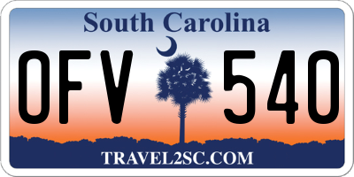 SC license plate OFV540