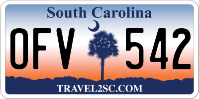 SC license plate OFV542