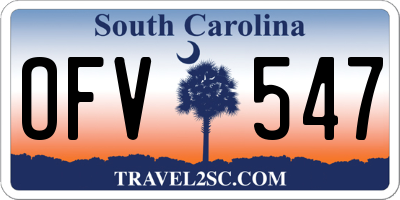 SC license plate OFV547