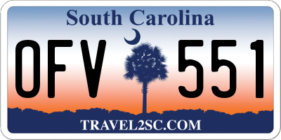 SC license plate OFV551