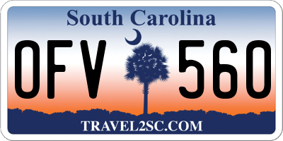 SC license plate OFV560