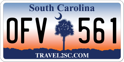 SC license plate OFV561