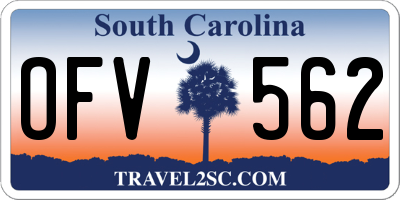 SC license plate OFV562