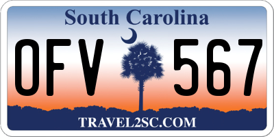 SC license plate OFV567