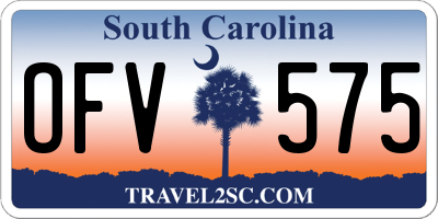 SC license plate OFV575