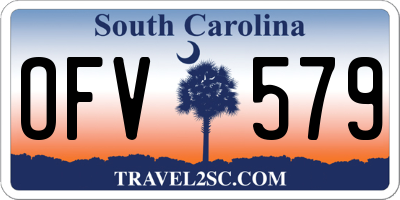 SC license plate OFV579