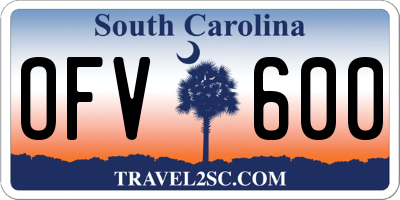 SC license plate OFV600