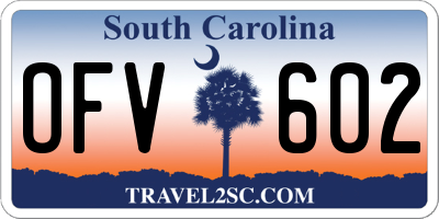 SC license plate OFV602